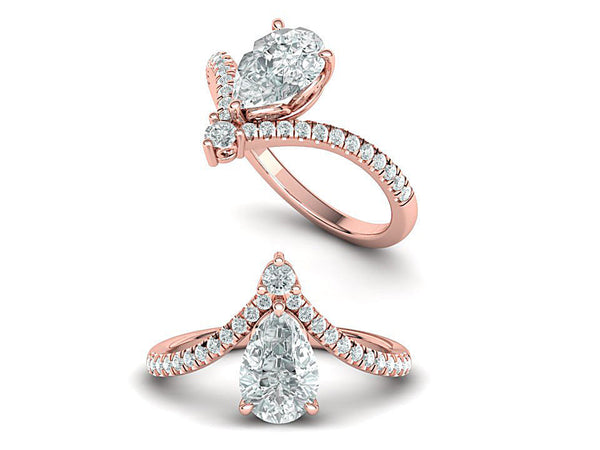 1.4ct Pear Cut Diamond Gold Engagement Ring - 02CG04